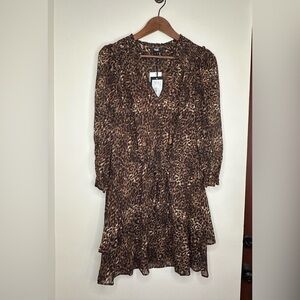 PAIGE Brown Leopard Print Dress
